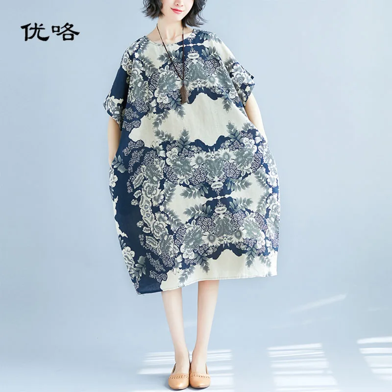 Женское льняное хлопковое платье больших размеров 4XL 5XL 6XL летняя мода 2019 |