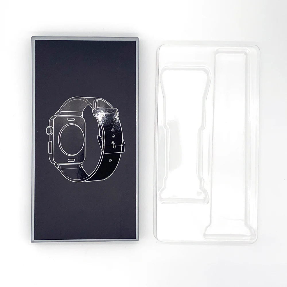 50 шт/партия простые коробки для часов Apple Watch Band 38 мм 42 мм кожа и силикон и нейлон полоса бумажная упаковка черная коробка