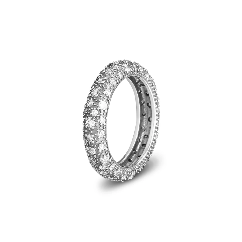 Кольца из 100% стерлингового серебра 925 пробы с полуночным прозрачным кристаллом и