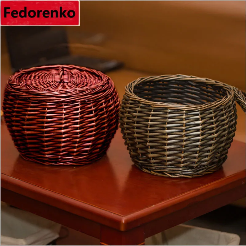 Плетеные корзины из ротанга плетеные для яиц с крышкой плетеная корзина ручной