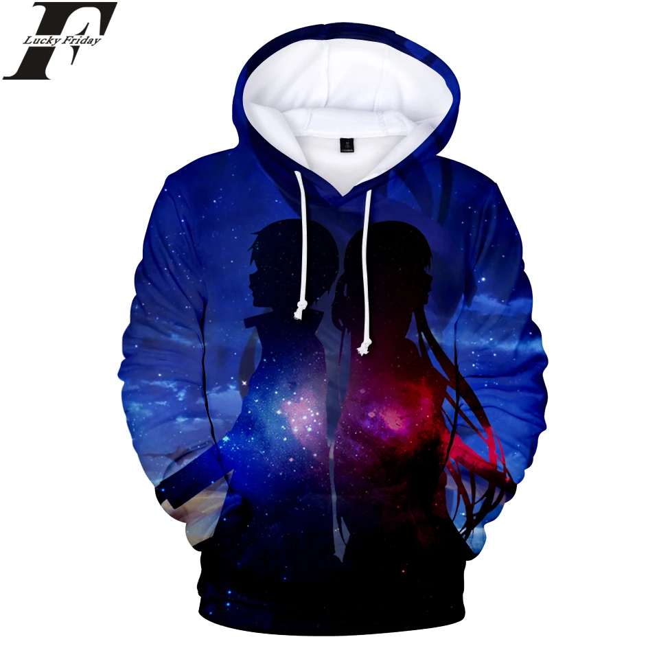 Sword Art 3D Print Pullover Hoodies Sweatshirt SAO Anime Women/Men Fashion Style Casual Clothes Plus Size | Женская одежда