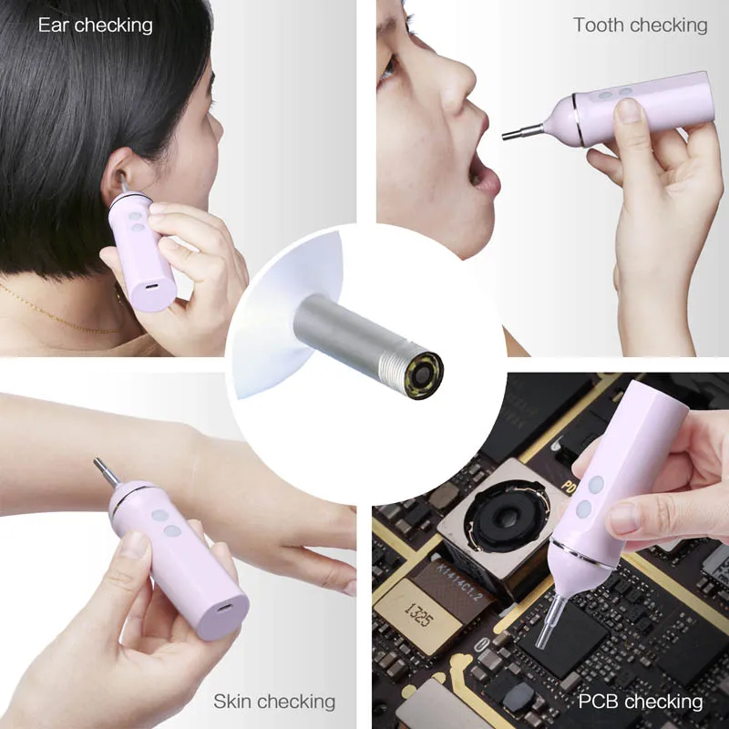 HD 720P Wifi Ушная ложка Otoscope интегрированный 5 мм беспроводные безопасные с