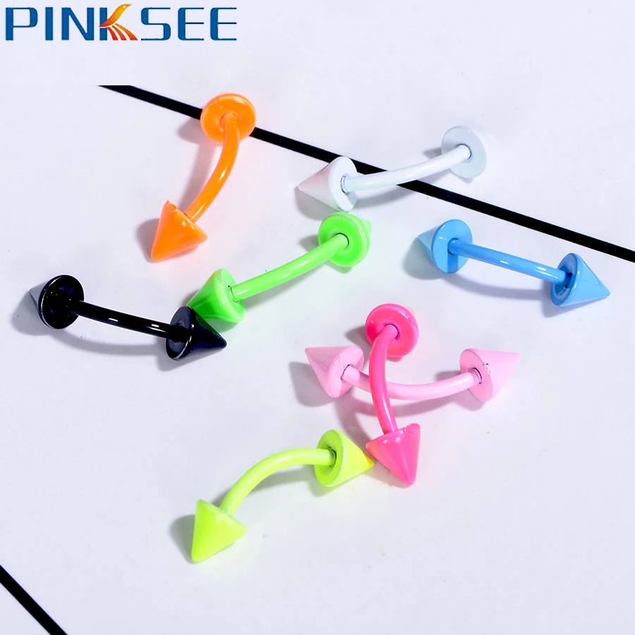 Измеритель 19 колец для бровей с шипами изогнутые штанги ювелирные изделия