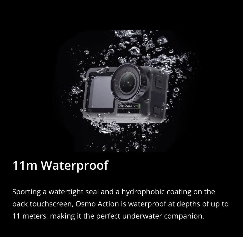 DJI Osmo экшн Ultra HD 4K Спортивная камера подводная камера 11 м водонепроницаемая для любителей экстремальных видов спорта