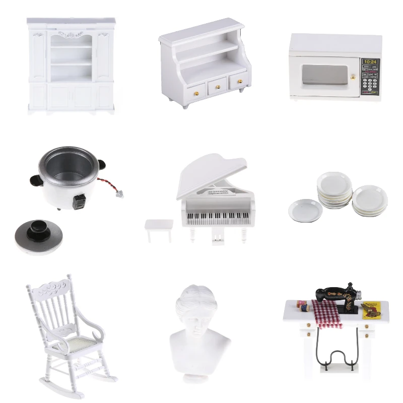 Кукольный Миниатюрный шкаф/сундук/книжный шкаф/посуда/микроволновая
