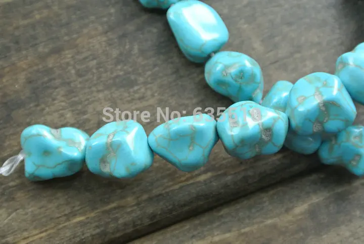 1 нитка синий Howlite Бесплатная от камня самородок бусы подходят для изготовления