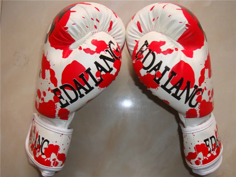 Luvas Box Red 10 унц. Череп Taekwondo Kungfu Muay Thai Mitts мужские женские перчатки для бокса