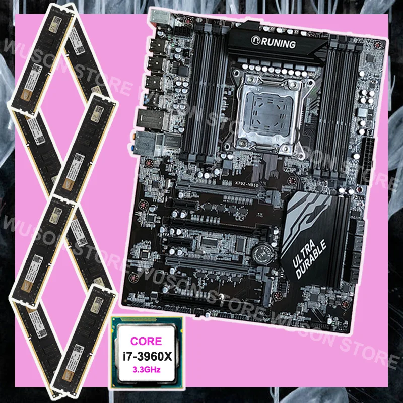 Материнская плата с 8 слотами RAM Runing X79 материнская Intel core i7 3960X 3 GHz Совершенно новая