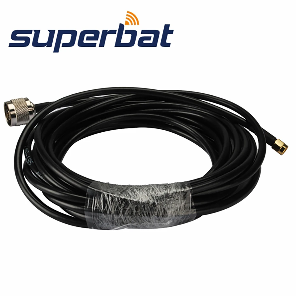 

Superbat 10ft N Plug to RP-SMA Male(female pin) Jumper Pigtail Cable RG58 3m for Wifi Antenna