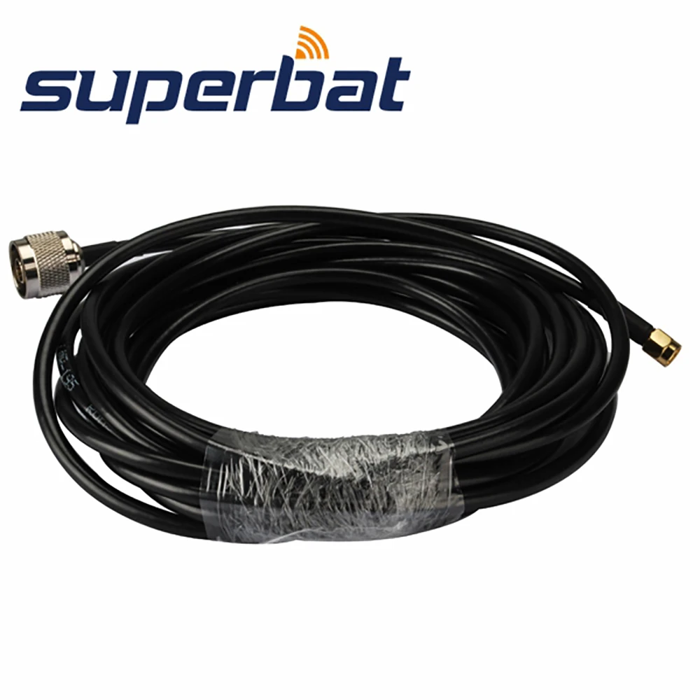 Superbat РЧ коаксиальный кабель 10 футов n штекер на RP SMA (Гнездовой штырь) гибкий