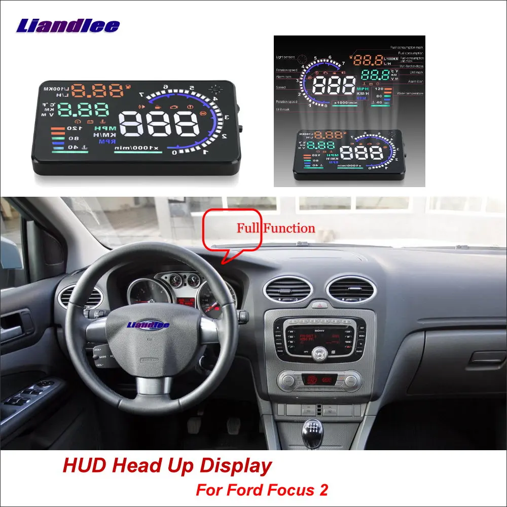 Liandlee полнофункциональный HUD Автомобильный дисплей для Ford Focus 2 2010- безопасный экран для вождения OBD данные проектор лобовое стекло