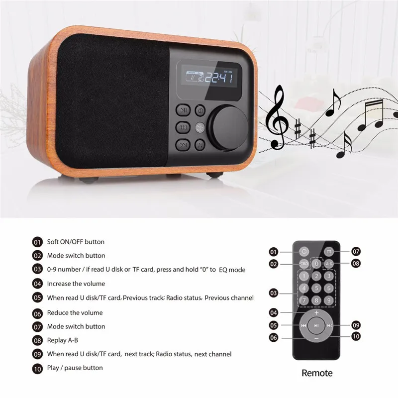 LEORY D90 беспроводной bluetooth динамик портативный деревянный динамик s HIFI TWS будильник 1800 мАч fm-радио USB TF Аудио Динамик s