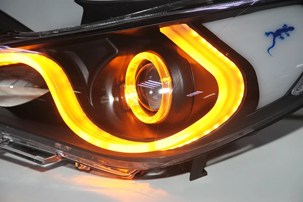 For Sonata I45 LED Strip Head Lamp For HYUNDAI 2009 2010 2011 2012 2013 Year Double Color With Daytime Running Lights