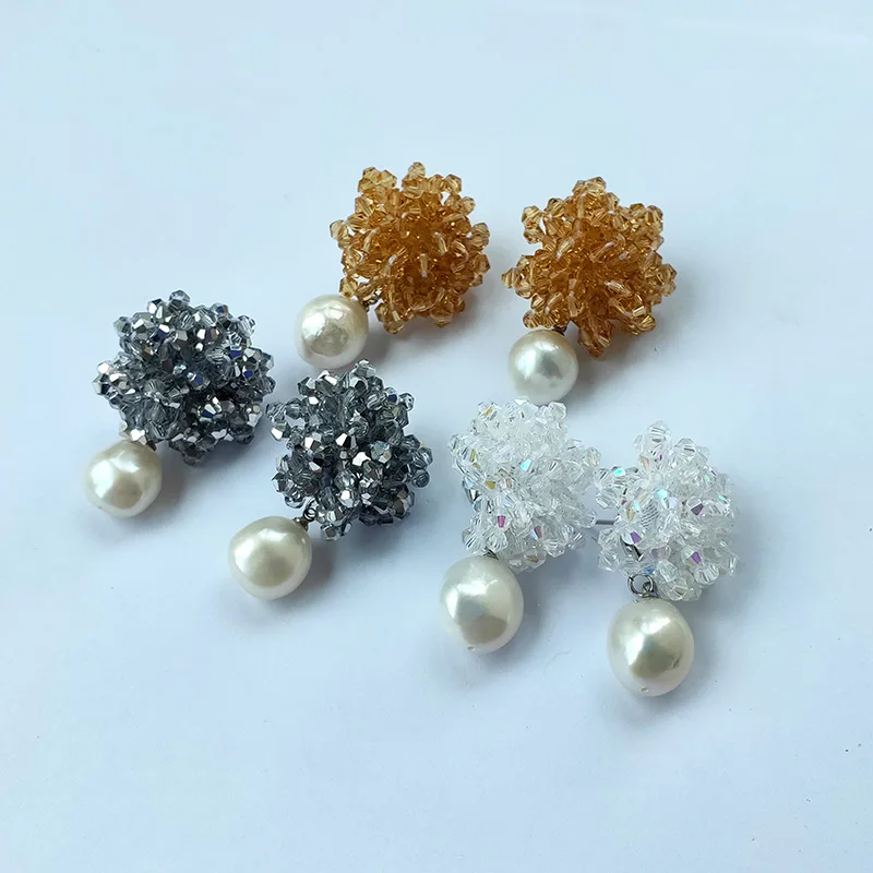 5 пар модные богемные серьги ручной работы из шпагата с кристаллами капли