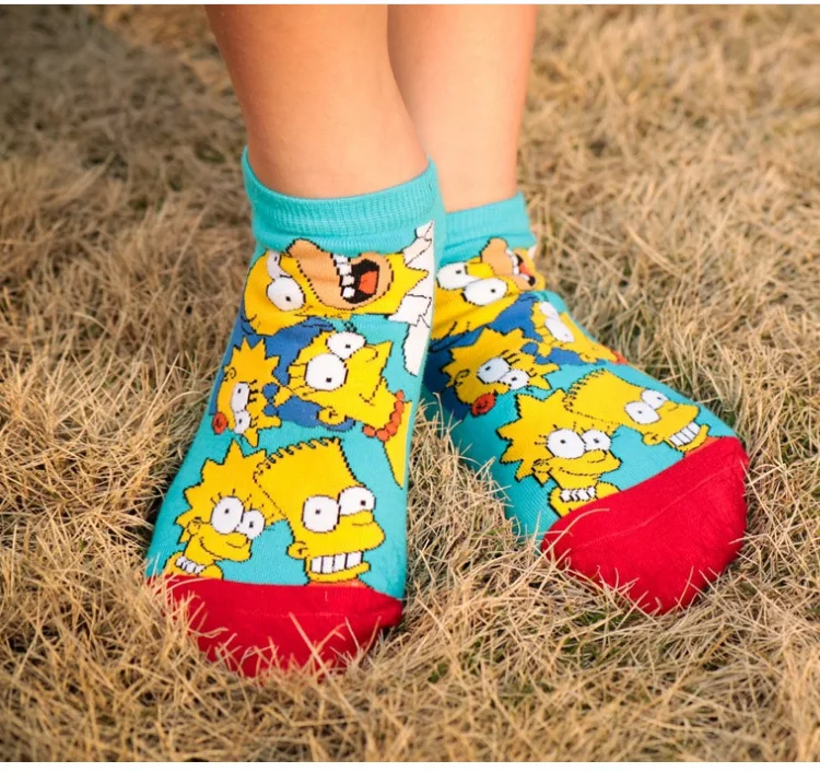Новинка; короткие носки для отдыха; Chaussettes; дышащие удобные женские Короткие Носки с рисунком аниме