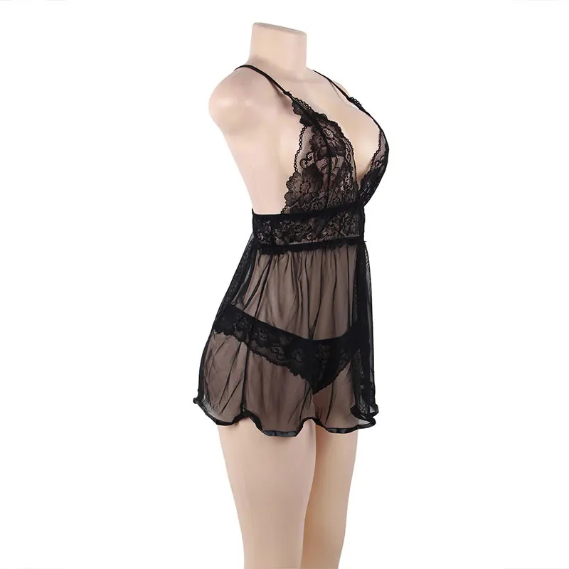 Женское нижнее белье babydolls сексуальное ночная рубашка с кружевом открытая одежда