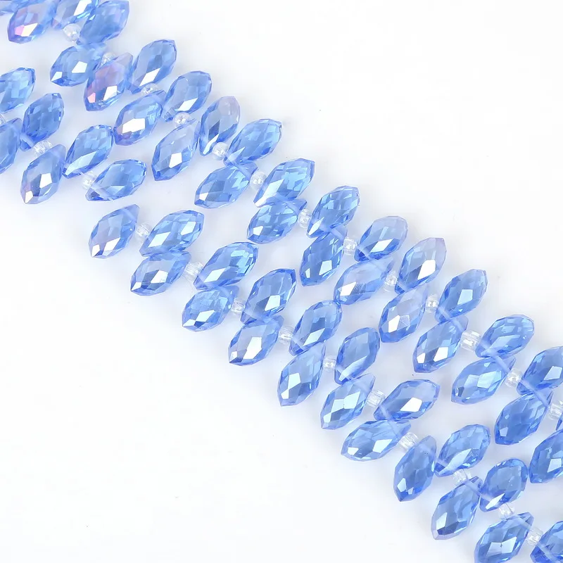 Light Blue AB 50 шт./лот 6*12 мм каплевидные Австрия граненые хрустальные бусины капли воды, стекло бусины Свободные разделительные бусины для изготовления ювелирных изделий - Цвет: Light Blue AB
