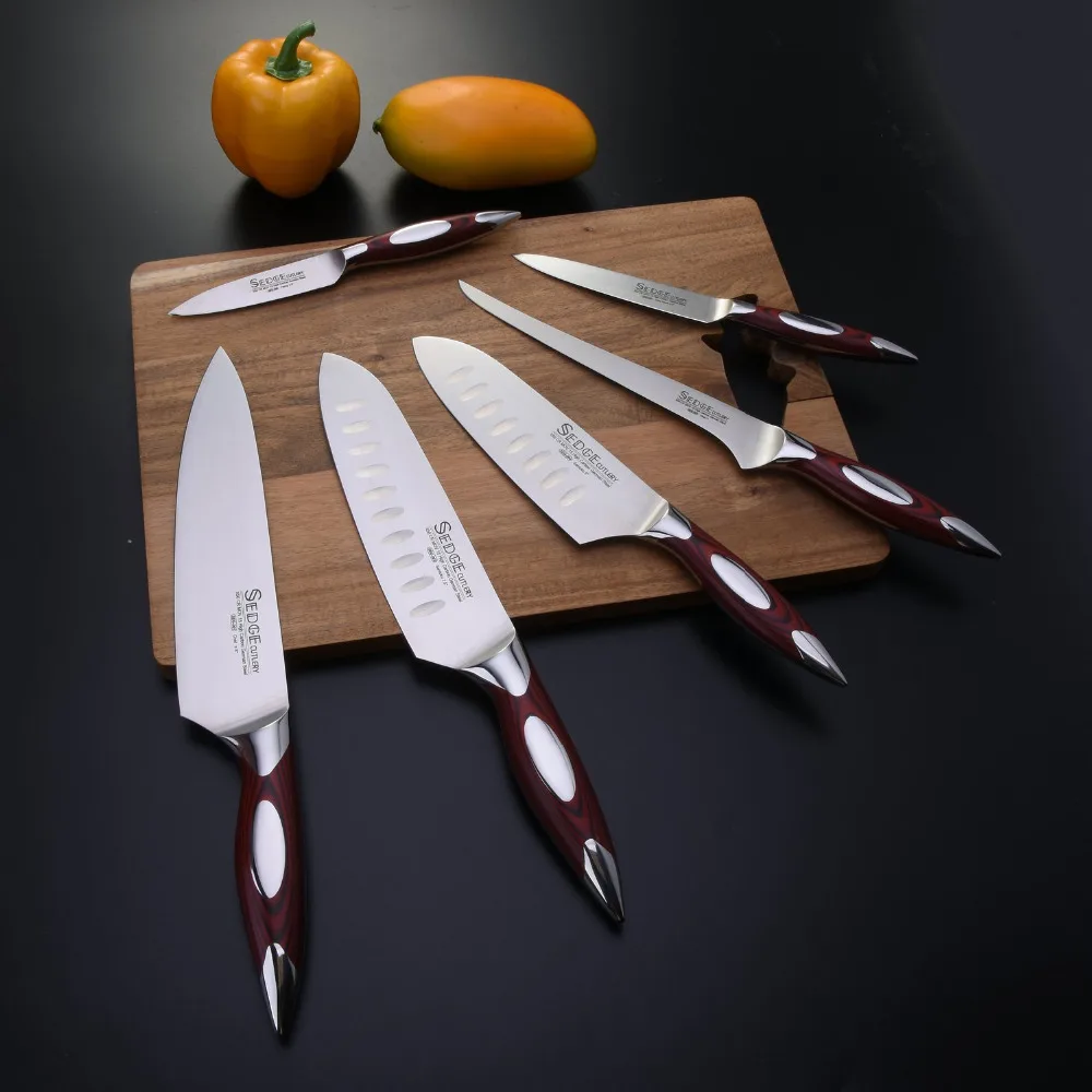 Нож SEDGE Santoku высокоуглеродистая немецкая нержавеющая сталь X50CrMoV15 кухонный нож