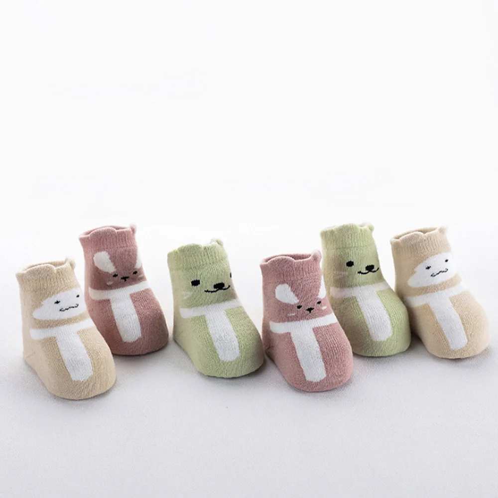 Осенне-зимние носки-тапочки для новорожденных с героями мультфильмов носки