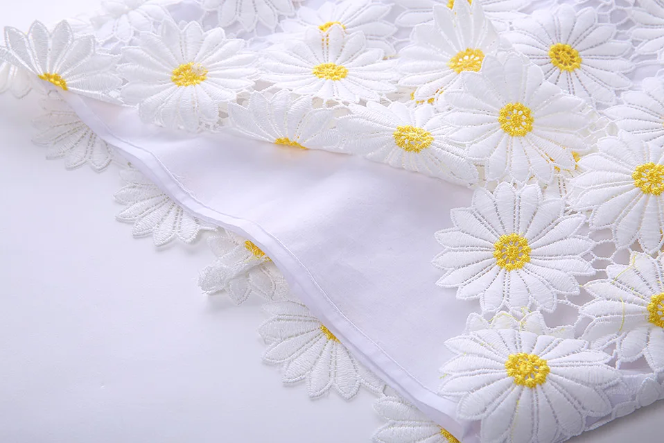 Pettigirl без рукавов Хризантема цветок девушка Vestidos Белый Летнее платье для