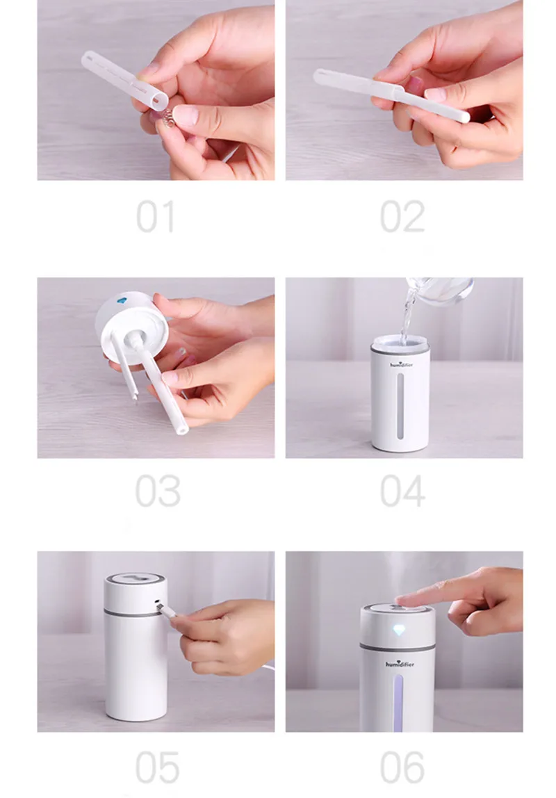 Новый Автомобильный увлажнитель воздуха USB Led свет офисный очиститель с