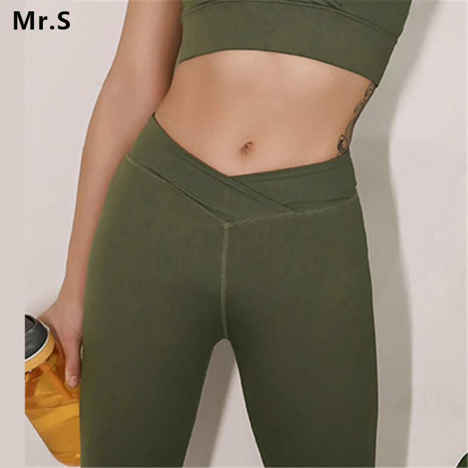Женские Спортивные Компрессионные брюки с высокой талией и эффектом пуш ап|Штаны