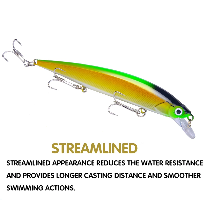 SEAPESCA Рыболовная Приманка Minnow 14 см 18 3 г жесткая Crankbait с рыболовными крючками