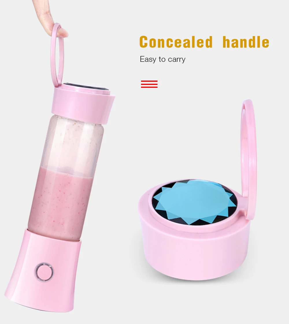 Электрическая портативная чашка соковыжималка для фруктов 380 мл Электрический