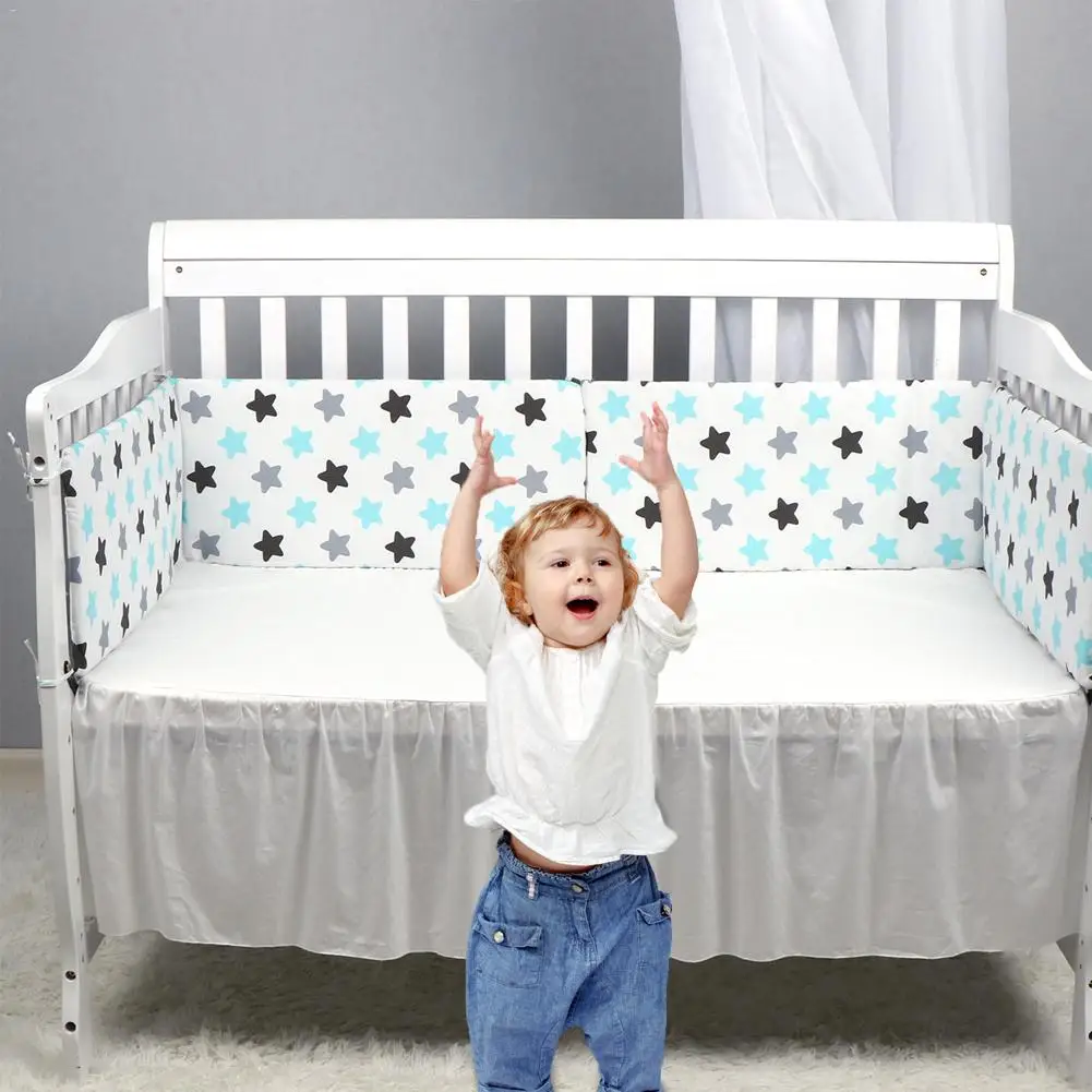 Хлопковые дышащие Бамперы для кроватки моющиеся подкладки комплект подкладок