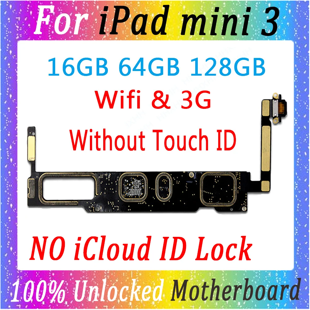 100% оригинальная материнская плата для iPad mini 3 разблокированная бесплатно iCloud