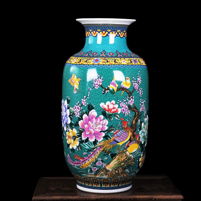 Роскошный античный фарфор Jingdezhen эмалированная напольная ваза большая китайское