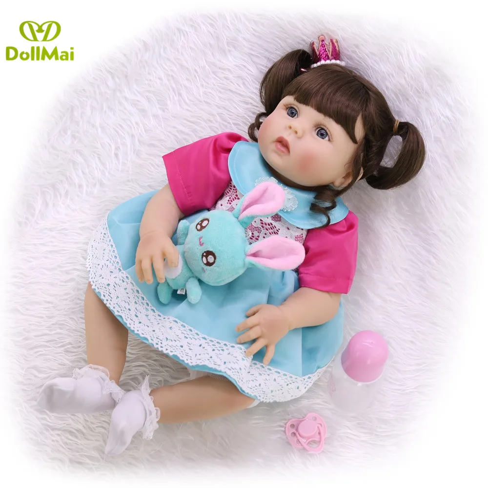 55 см полный силиконовые для новорожденных девочек куклы Baby Alive младенец