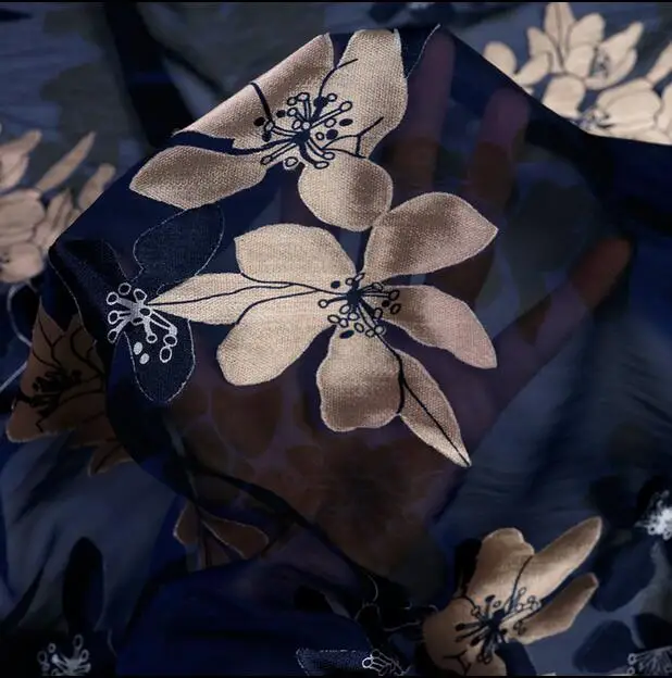 Многоцветный Синяя жаккардовая сетка cheongsam Тонкая шелковая ткань платье твид скрапбук печать вечерние атласные tissu африканская шифоновая ткань шарф A227 - Цвет: Многоцветный
