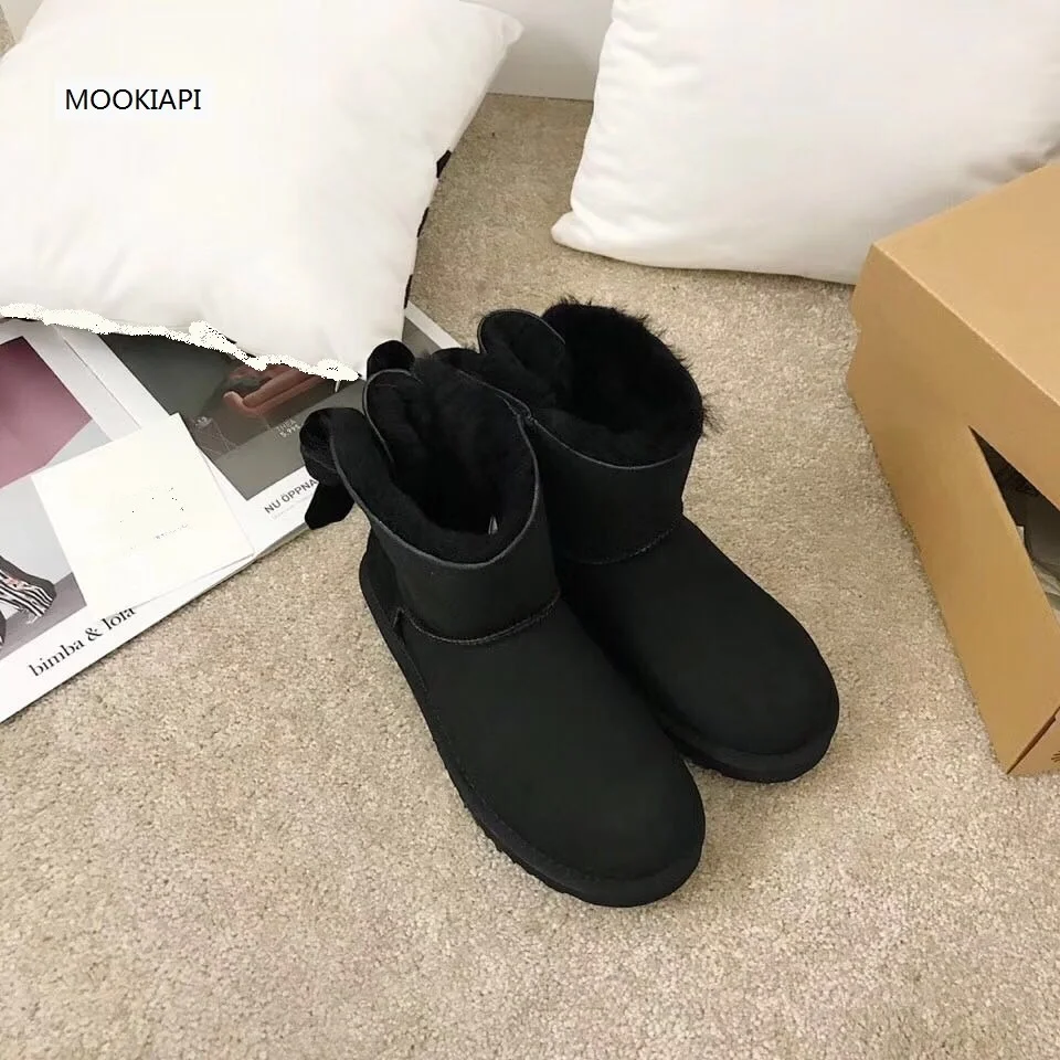 Новейшие высококачественные зимние сапоги в Европе 2019 году натуральная овчина Натуральная шерсть женская