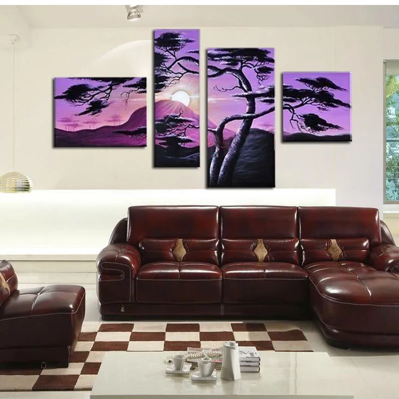 4 шт. Абстрактная Картина на холсте без рамы | Дом и сад