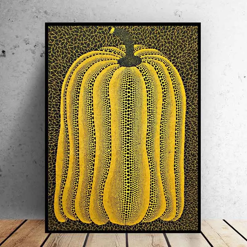 SELFLESSLY ART Yayoi Kusama Canvas Art Red Pumpkin Printed Oil Painting On Canvas Wall Painting for Home Decor Wall Picture