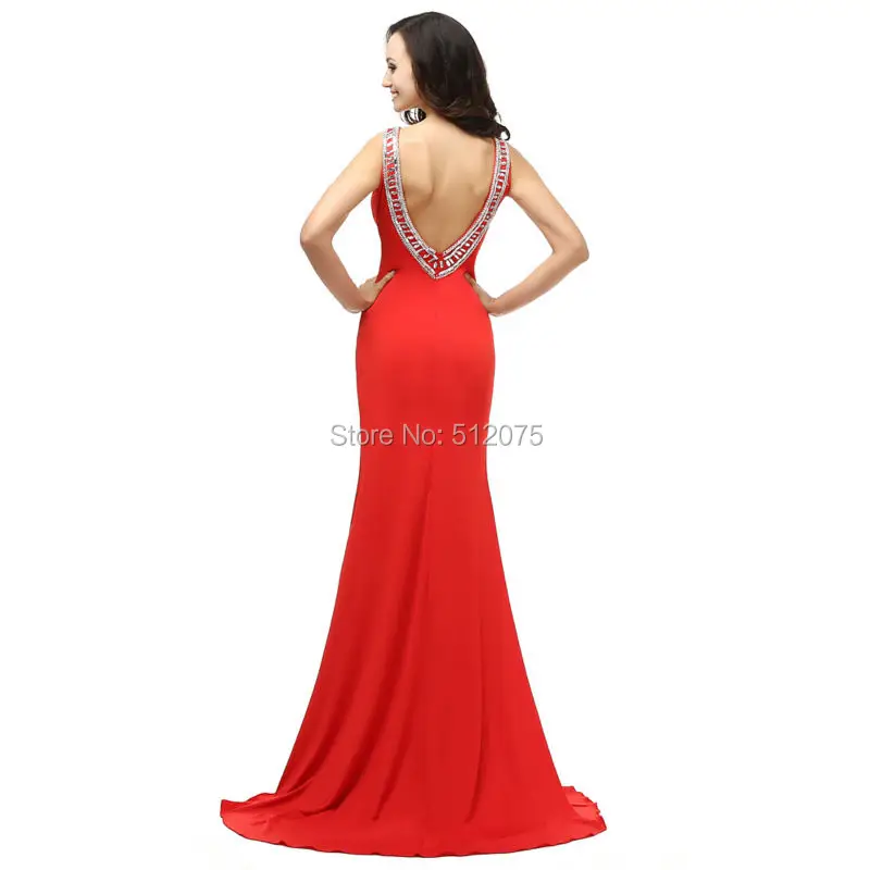 Настоящая фотография красный атлас 2019 Вечерние платья Формальные vestido de festa Longo