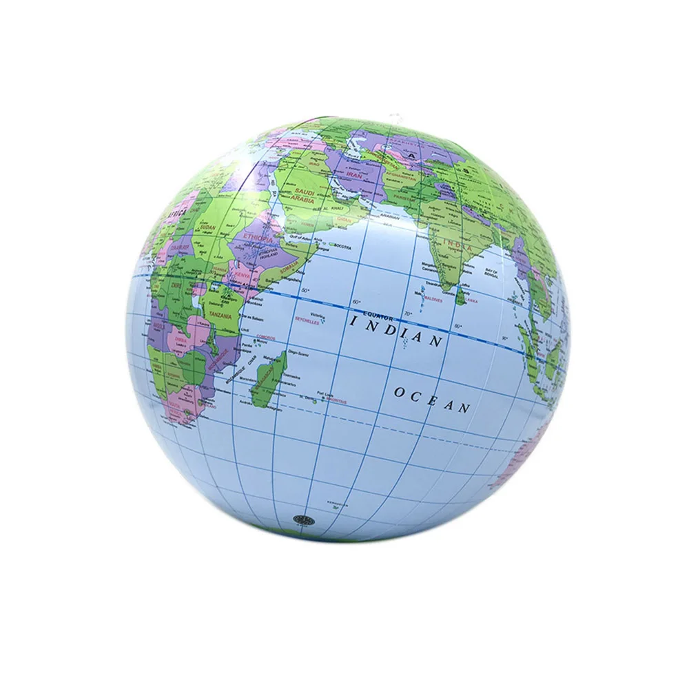 

Kids Inflatable World Globe Toy Beach Ball Ocean Map Ball Geography Educational Toys Home Office Decoration