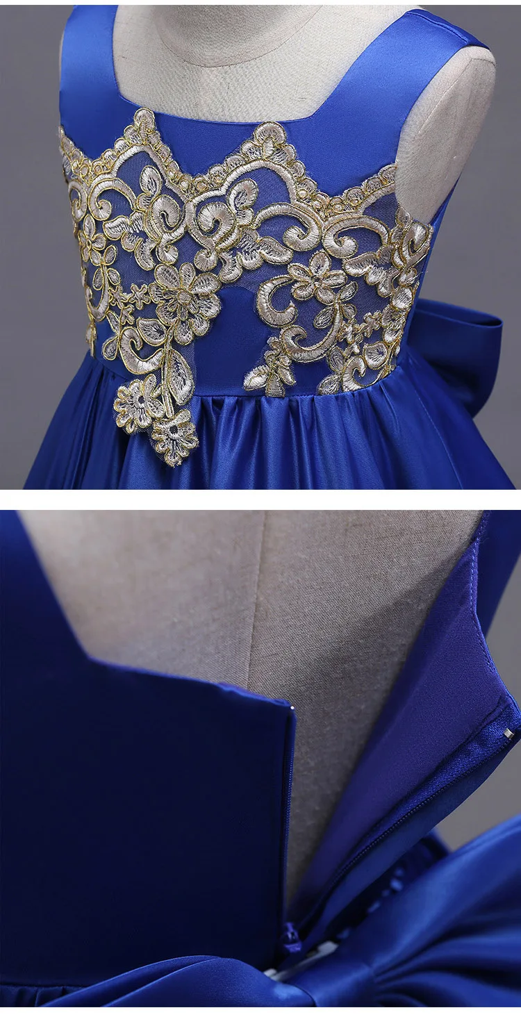 Роскошные Длинные атласные платья с вышивкой для девочек-подростков Хэллоуина