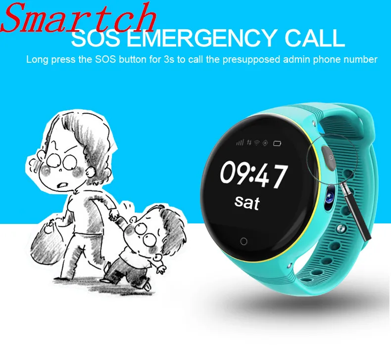 Smartch S668 Waterproof Kid Smart Watch Round Screen Wristwatch GPS SOS Remote Monitoring for kids Adults iOS Android Электроника