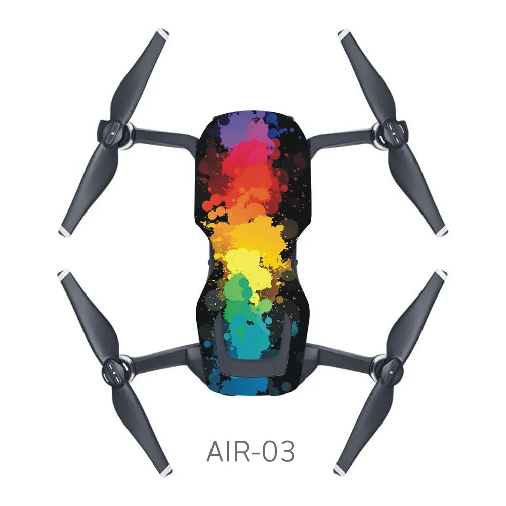 ПВХ водоотталкивающая наклейка для DJI MAVIC AIR Drone Body Shell Защитная кожа камера для квадрокоптера, дрона черные наклейки аксессуары QIY31