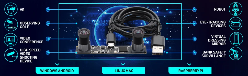 Без искажений синхронизации 960 P HD OV9750 высокая частота кадров MJPEG 60fps UVC OTG стерео мини камера Веб-камера USB модуль
