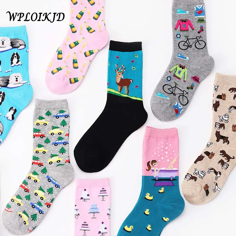 [WPLOIKJD] унисекс забавные японские носки Harajuku с животными Новинка Kawaii из