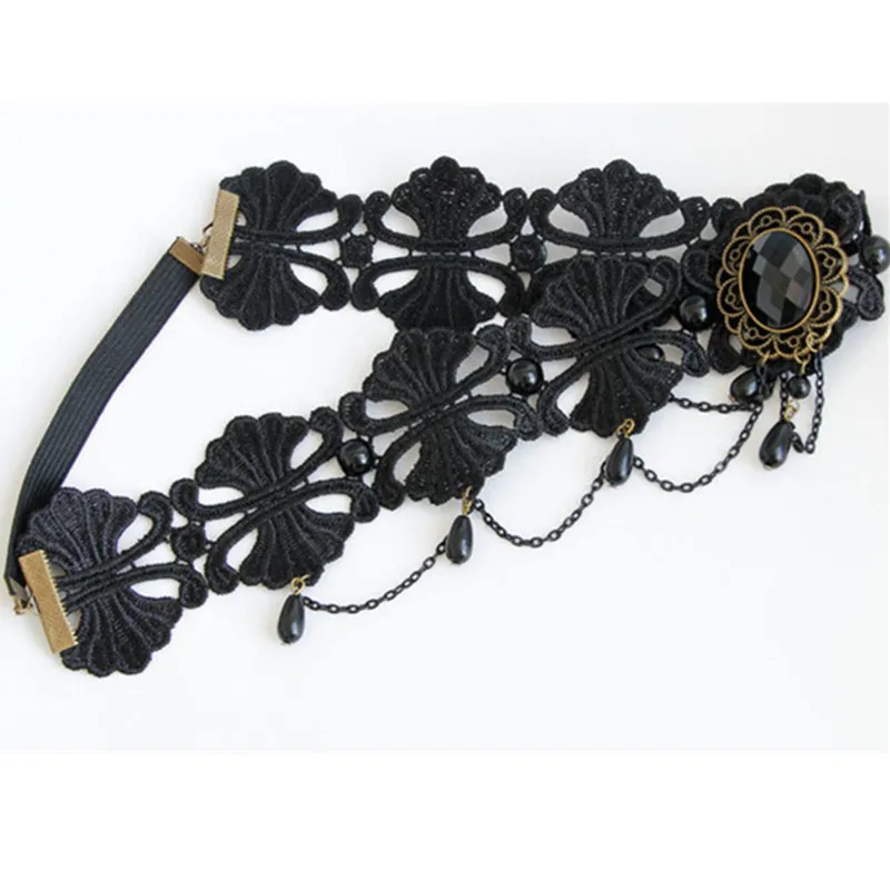 Heeda 2018 Готическая королева кружевная резиновая повязка на голову винтажная