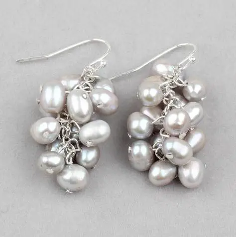 Висячие серьги с кластером из 100% натурального жемчуга ювелирные изделия для