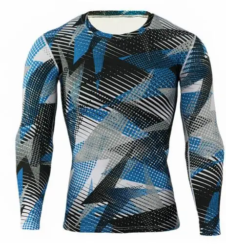 T-shirt Мужская брендовая одежда, Армейский Камуфляж, термобелье, спортивный костюм, набор, Кроссфит, Фитнес рубашка, мужские леггинсы, 2 предмета, рашгарда, ММА - Цвет: T-shirt
