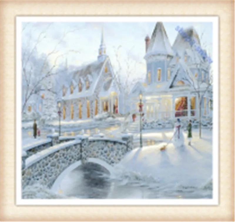 Горячая распродажа Новое поступление 3D квадратная картина с бриллиантами зимний