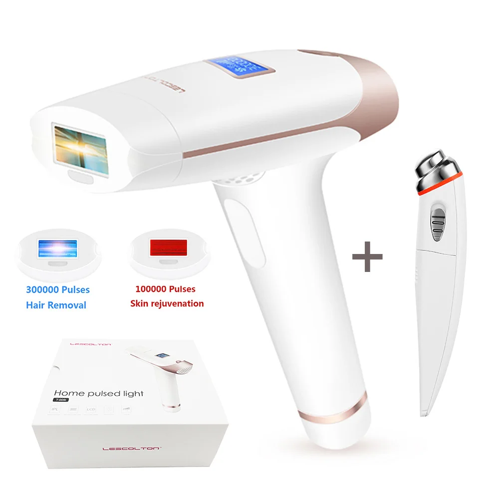 With eye massager Lescolton 3 в 1 Авто lcd IPL лазерный эпилятор 300000 раз машина для постоянного удаления волос депилятор Eletrico для лица тела - Цвет: With eye massager