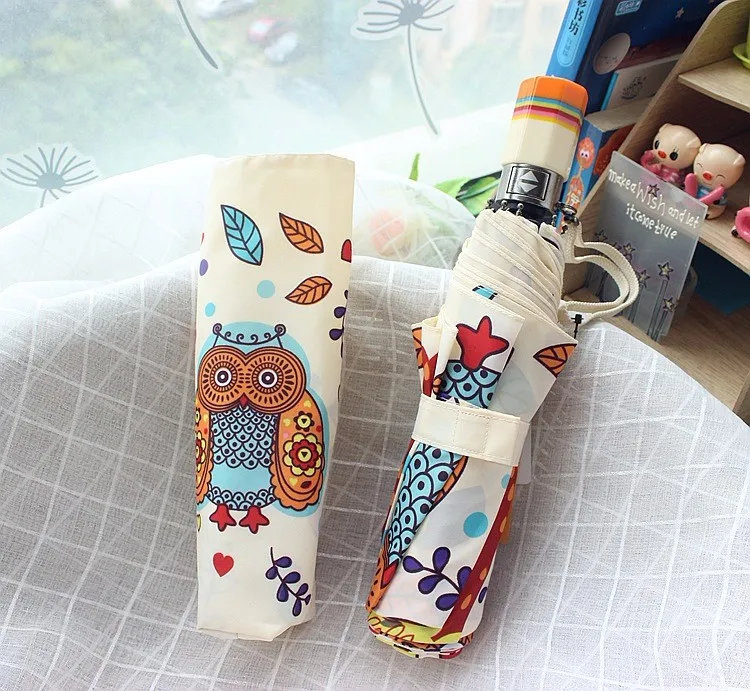 Бесплатная доставка оригинальный складной автоматический зонт в виде милой совы