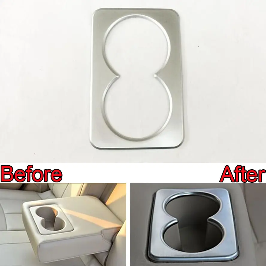 

1pc ABS Chrome Car Interior Rear Seat Water Cup Holder Frame Cover Trim Fits For Nissan Rogue X-Trail 2014 2015 car styling